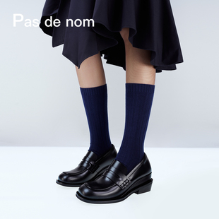 单鞋 nom学院新贵 乐福鞋 女 厚底增高常青藤英伦风jk制服鞋 Pas