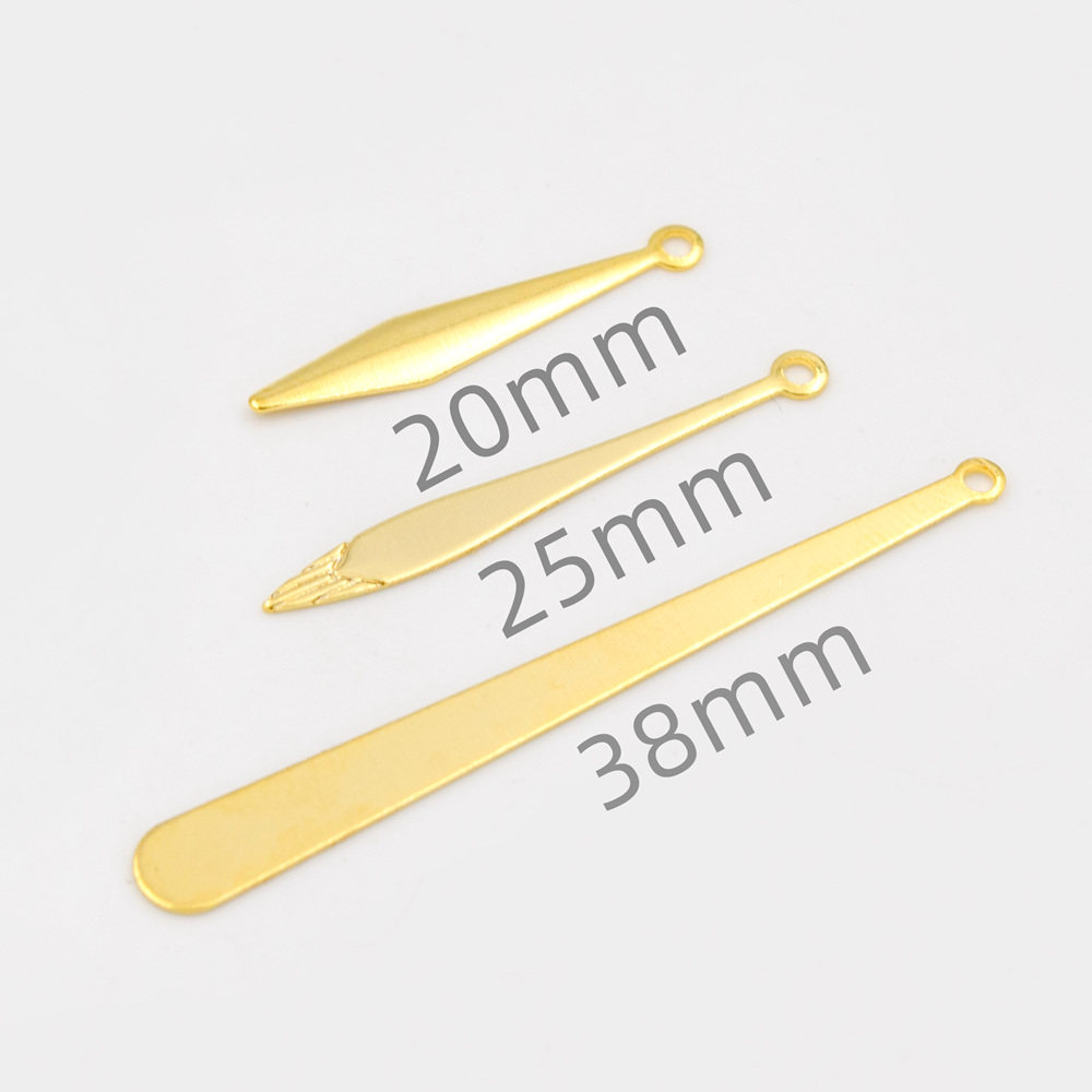 水滴箭翎吊坠铜镀真金保色d5e3diy手工花片发簪流苏古风饰品配件