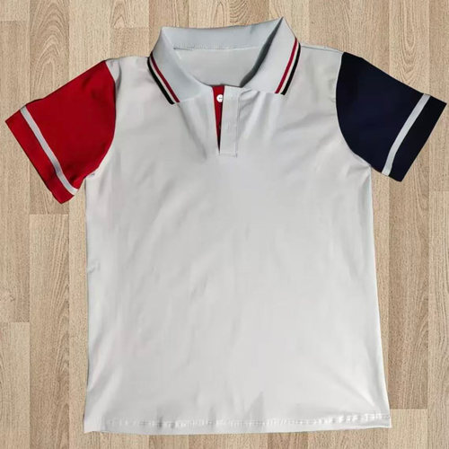 河南驻马店第二十小学校服夏季左藏蓝右大红POLO衫男女班服可定做