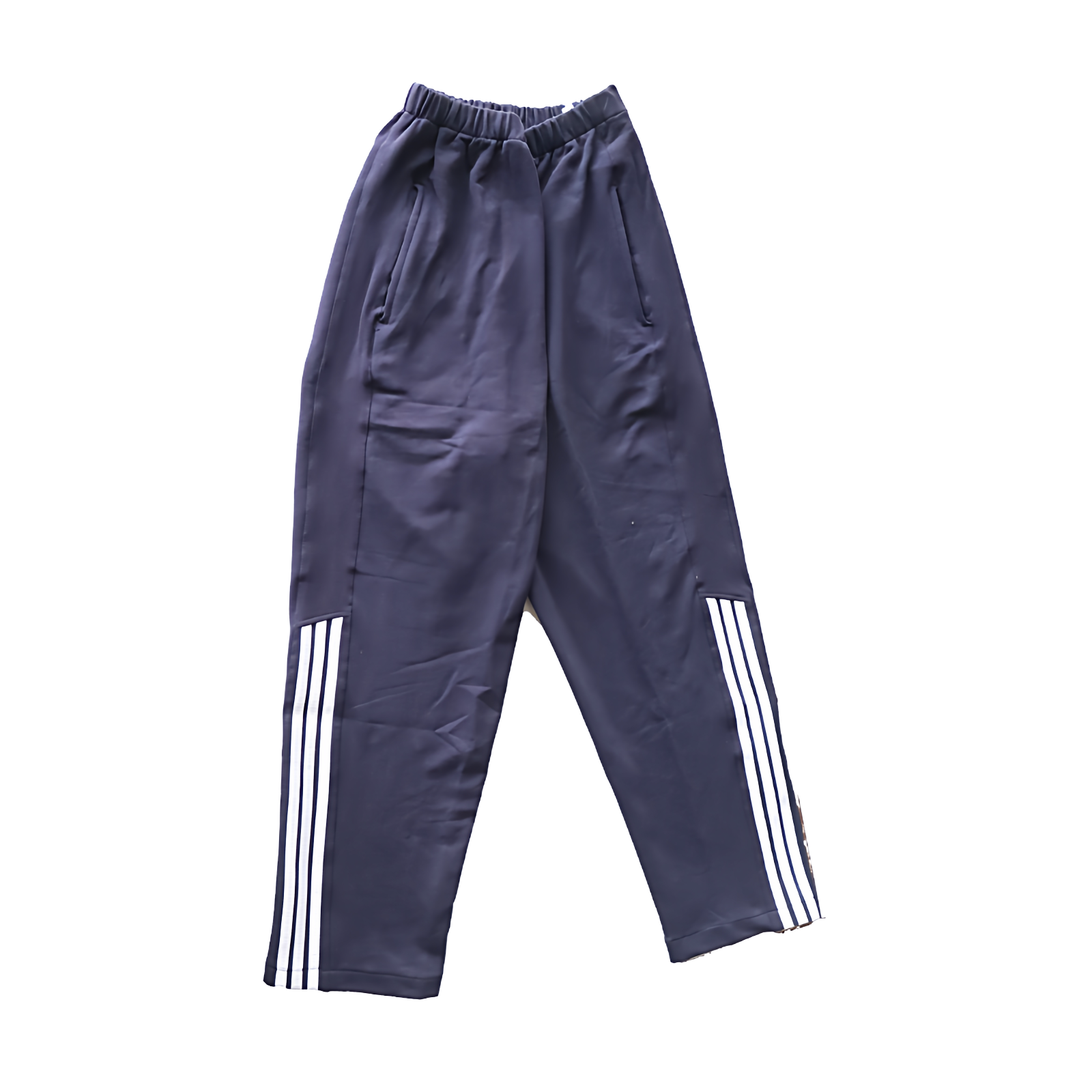 高初中小学生校服裤子藏蓝下三道白条纹直筒男女通用休闲运动长裤