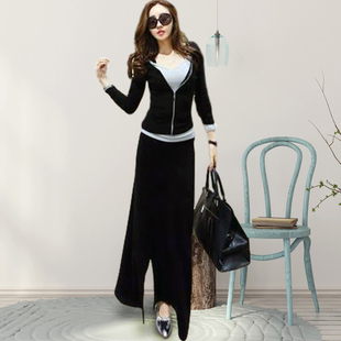 2025春季新品休闲套装女时尚潮流运动大码宽松韩版开叉半身裙纯棉