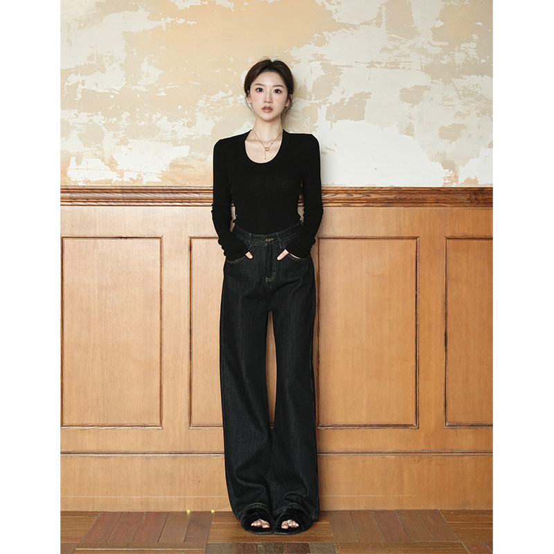 SerioLudere蛋仔很懒复古牛仔裤