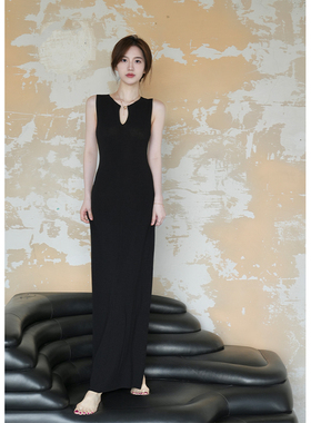 SerioLudere蛋仔很懒 两色设计感收腰显瘦内搭打底连衣裙针织裙女