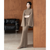 针织半身裙套装 SerioLudere蛋仔很懒 53兔毛套头高领斗篷毛衣长款