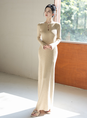 SerioLudere蛋仔很懒/镂空设计收腰显瘦打底裙内搭裙针织连衣裙女