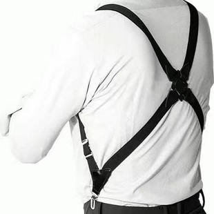 男士背带枪套式复古风侧夹款交叉成人绅士调酒师休闲弹力吊裤带