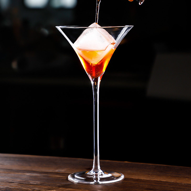 干马天尼杯曼哈顿酒杯高脚酒杯透明水晶玻璃杯扩口鸡尾酒杯270ml