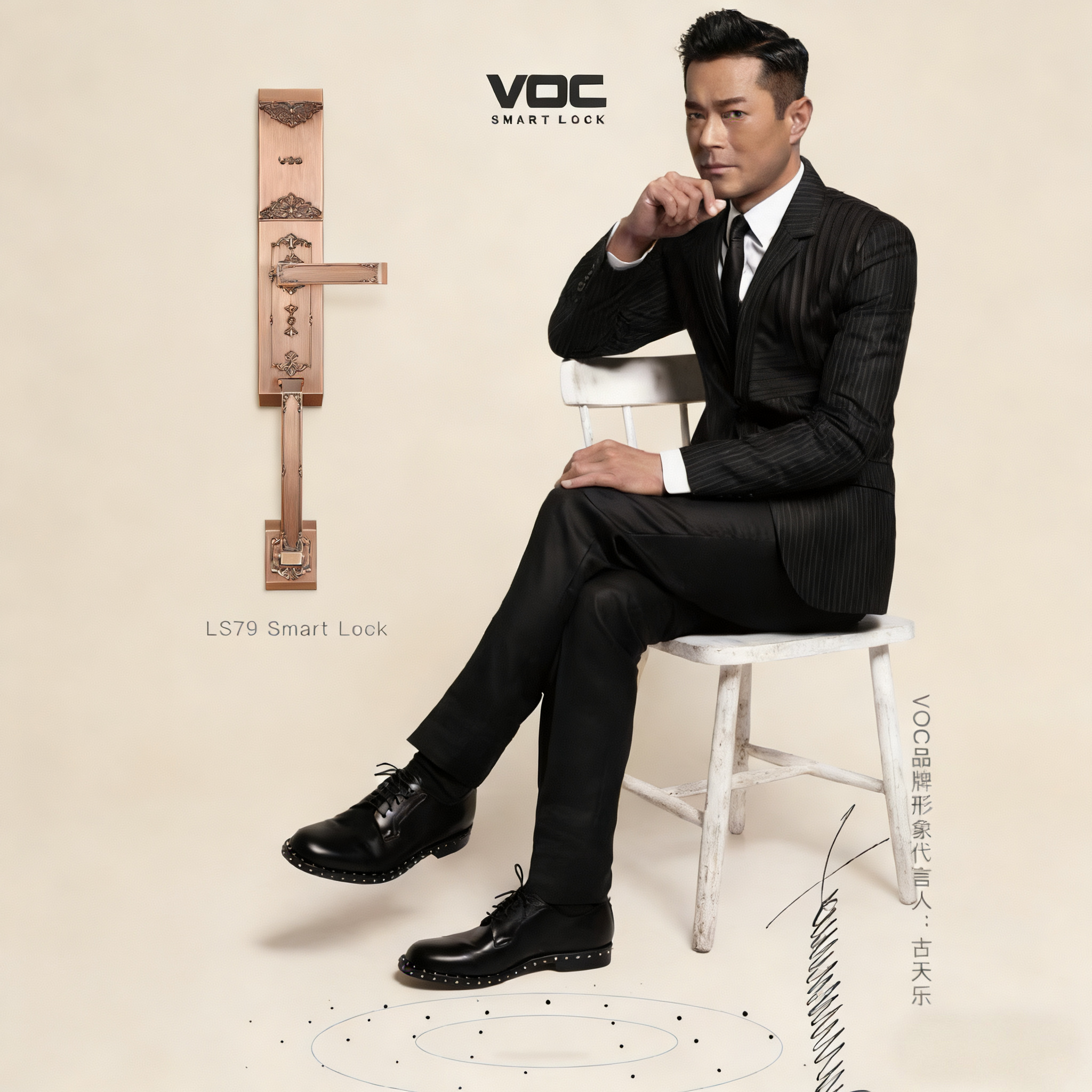 VOC智能锁家用别墅防盗门指纹锁电子锁LS79 功能不多主打安全