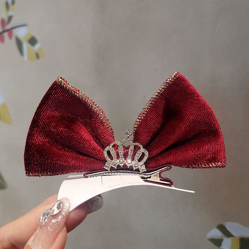 韩国儿童气质皇冠蝴蝶结发夹发卡