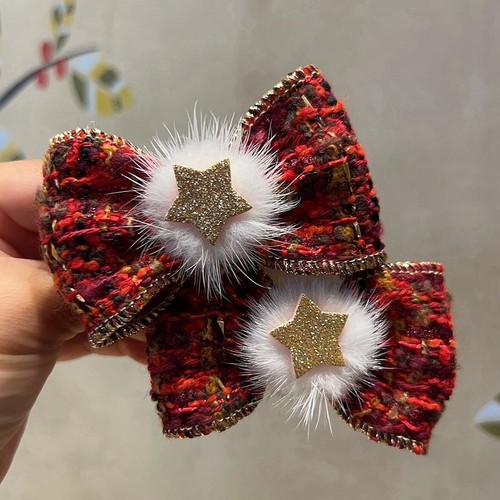 法式可爱小香风蝴蝶结女发绳发饰