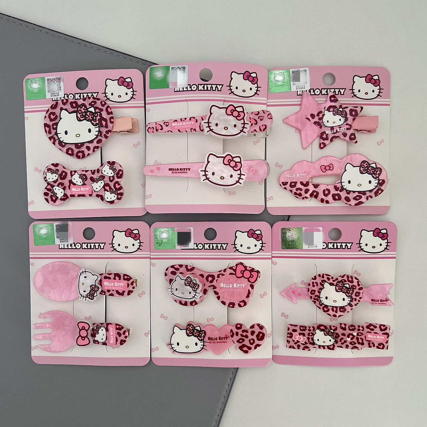 三丽欧碎发儿童发卡粉豹纹鸭嘴夹