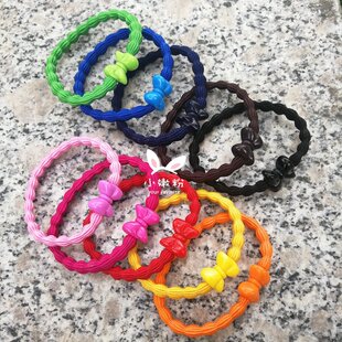 韩国进口儿童发饰头饰品宝宝女童彩色蝴蝶基础头绳发绳不伤发皮筋