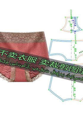 E2046服装裁剪纸样图纸 高腰收腹内裤无痕包臀蕾丝边女士三角裤