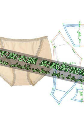F2082服装裁剪纸样图纸 新款高开叉舒适包臀不卡腿花边女士内裤