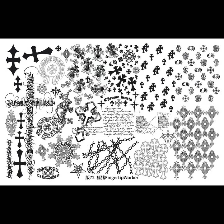 Gothic Nail Stamping Plate Letter Printing & Crow Heart - Product image 5