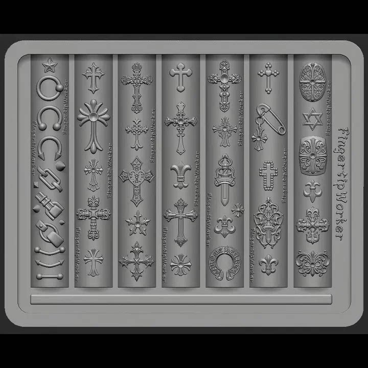 Gothic Nail Stamping Plate Letter Printing & Crow Heart - Product image 2