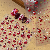 网红义乌哭哭马美甲贴纸2026爆火新年小丑马糖葫芦蝴蝶结指甲装 饰