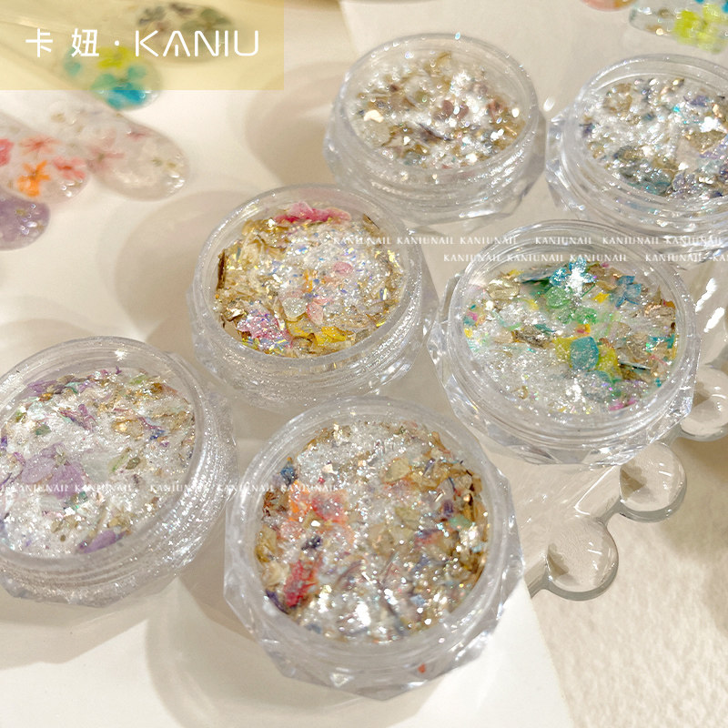 卡妞美甲干花云锦粉细闪超薄亮片