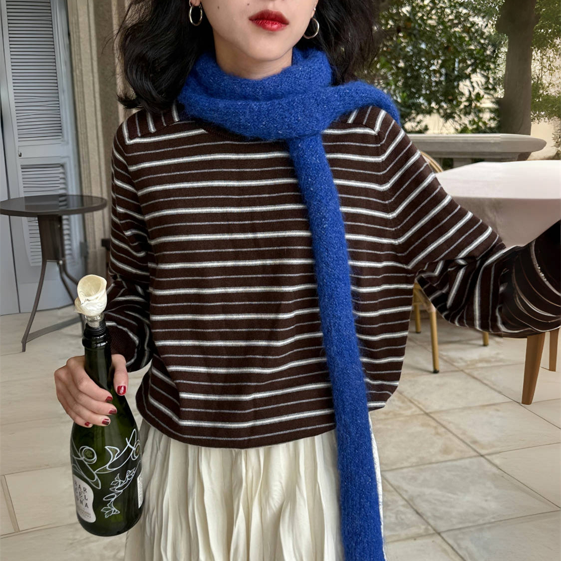 好在 上新9折+立减到手105 经典条纹套头时髦针织衫2025新款