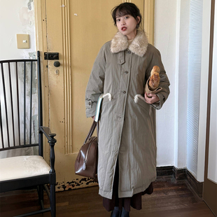 好在 北海初雪 小个子150巴恩风可拆卸仿水貂毛领90白鸭绒羽绒服