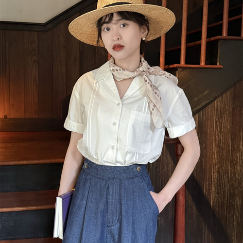 好在 上新9折+立减到手134 进口高支棉短袖法式百搭白衬衫2026夏