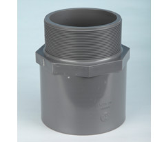 日标 锚牌PVC-U DN100 114mm4寸 PVC外牙直接 UPVC外丝直通 灰色