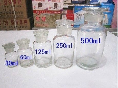 加厚带盖茶色广口瓶
