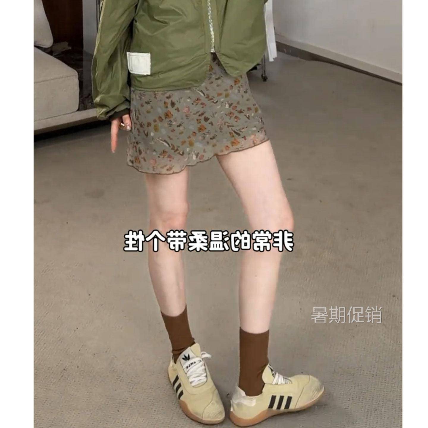 2026夏季新款轻薄款复古风碎花A字半身裙高腰时尚休闲印花短裙子