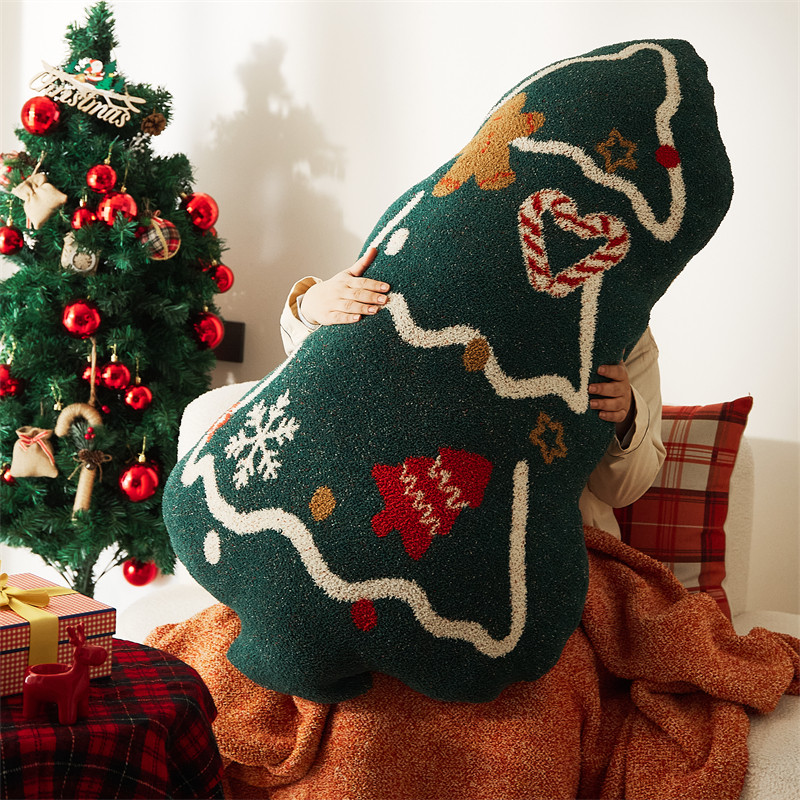 大型圣诞树抱枕1.15米圣诞节礼物高品质半边绒沙发床上抱枕男女生