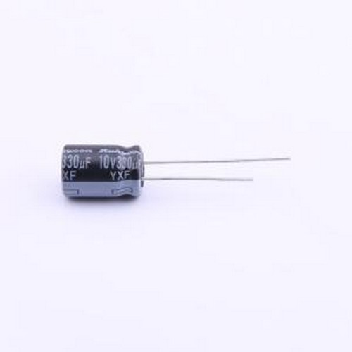 10YXF330MEFC8X11.5 直插铝电解电容 330uF ±20% 10V 插件,D8xL1