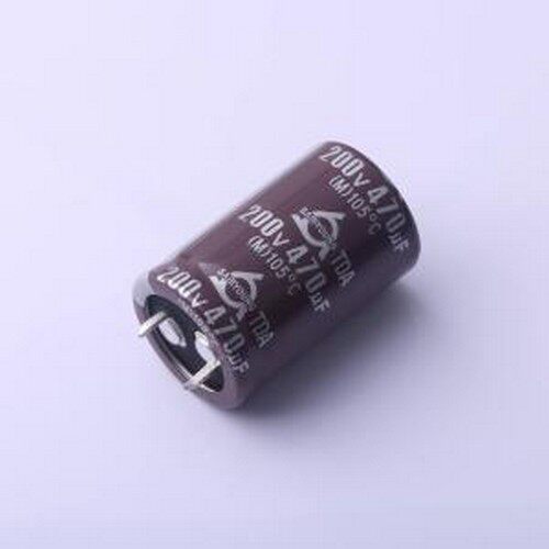 TDA200V470M22*35 V 牛角型电解电容 470uF 200V 插件,D22xL35mm
