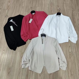 休闲百搭九分袖 外贸美单春秋女士便装 西装 显瘦透气年轻款 外套 修身