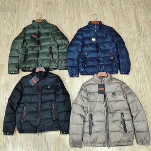 外贸意大利奢侈尾货秋冬男士 休闲宽松保暖棉袄 立领夹克棉衣年轻款