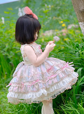 洛丽塔连衣裙夏季公主彩虹裙
