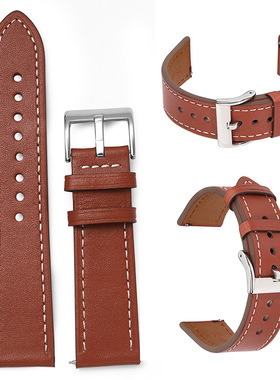 品牌代替用表带20 22mm适用华米Watch moto360头层真皮牛皮表带