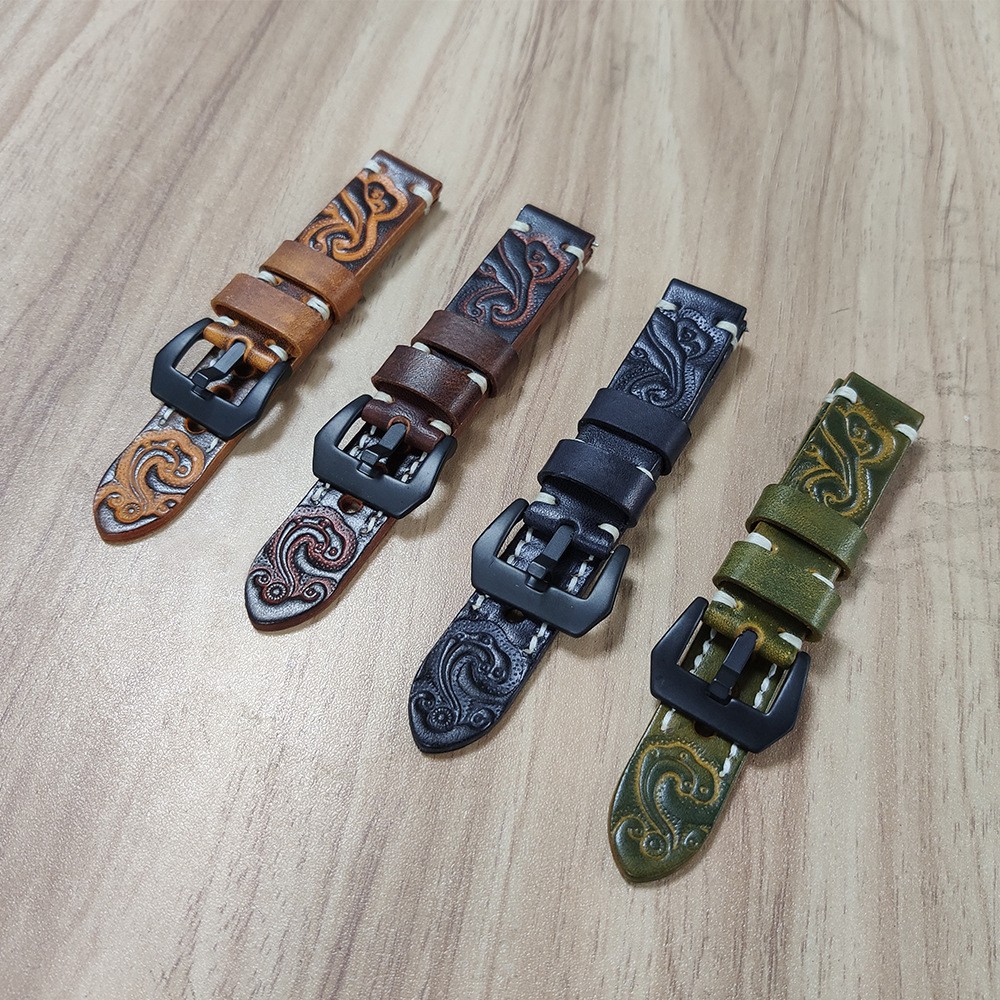 擦色复古真皮手表表带202224mm