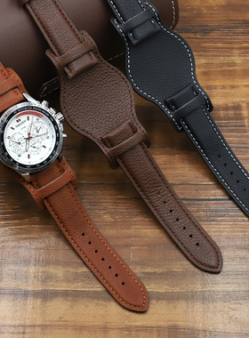 送工具防汗过敏BUND托盘真皮表带18 20 22mm底托真牛皮表带男款