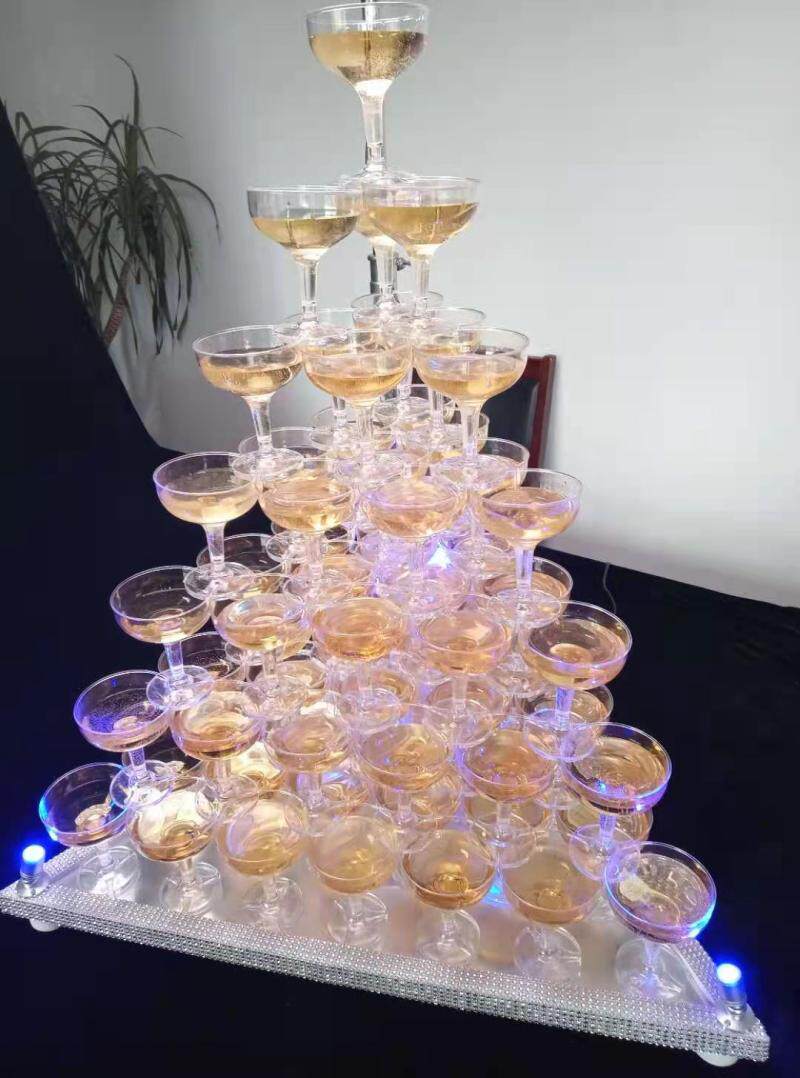 特价香槟塔五层七层香槟塔三角酒塔插电led灯亚克力杯子庆典道具