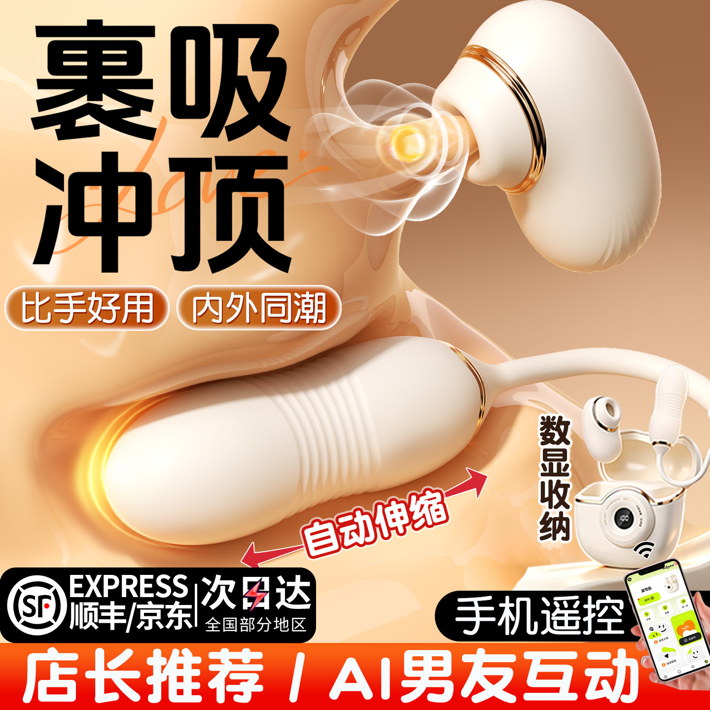 跳蛋情趣成人玩具女性吮吸插入式强震静音遥控女用品xx女生自慰器