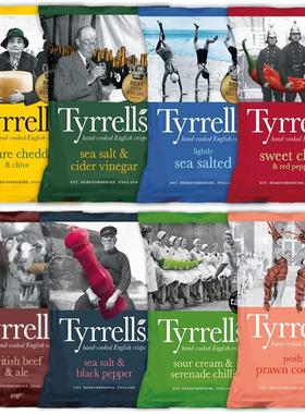 英国代购Tyrrells泰瑞尔斯薯片多口味150g香脆美味经典手工制作