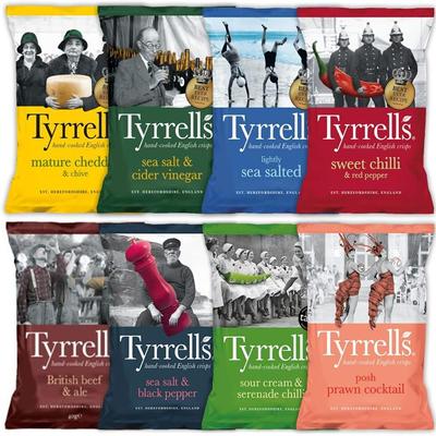 英国代购Tyrrells泰瑞尔斯薯片多口味150g香脆美味经典手工制作