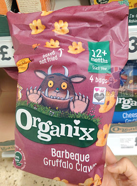 英国代购Organix欧格尼咕噜牛小爪泡芙12个月+有机宝宝零食无添加