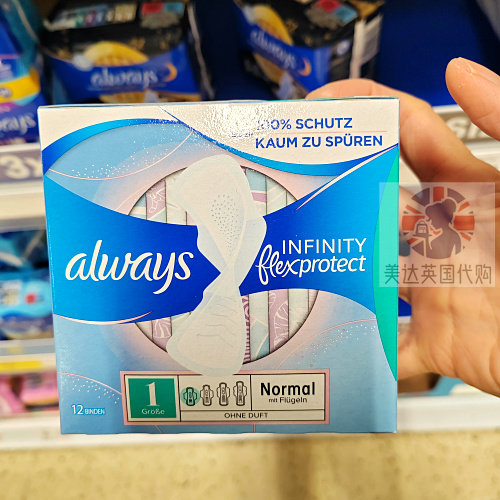 英国Always欧维丝液体姨妈巾零感超吸收卫生巾InfinityFlexProtec
