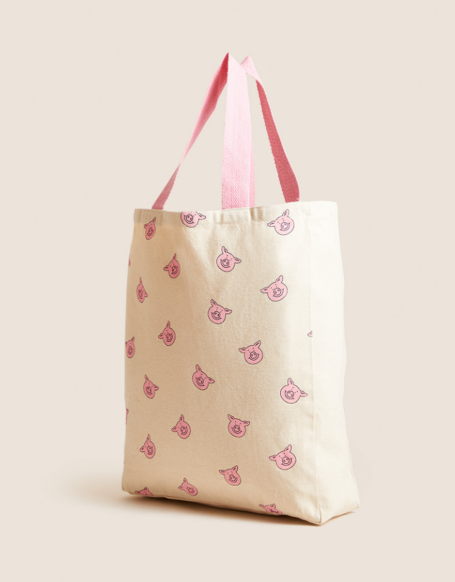 英国代购m&s玛莎佩西小猪percy pig帆布袋tote超市环保购物袋马莎