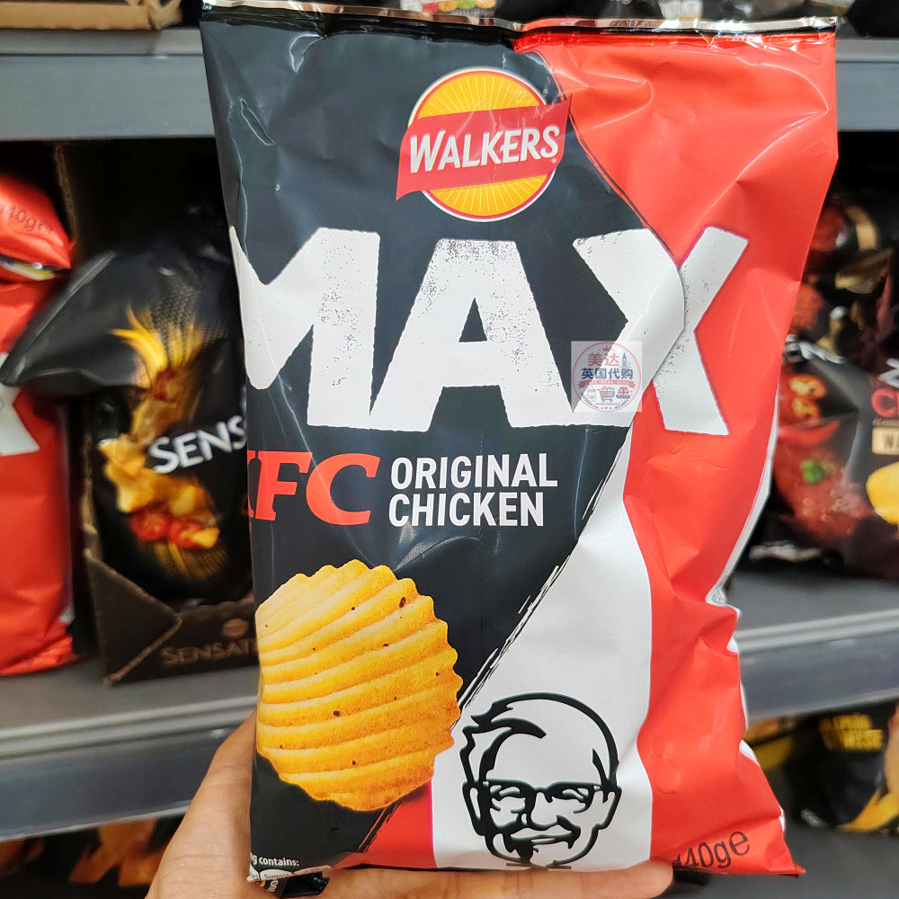 Walkers Max&times;KFC 肯德基原味炸鸡口味波纹薯片 140g 官方联名