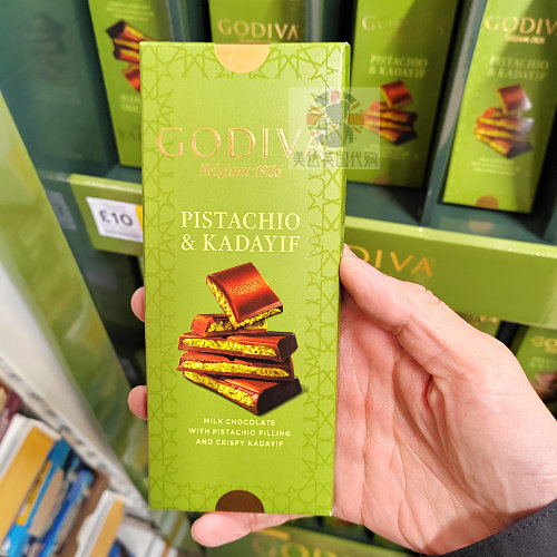 英国代购比利时Godiva果蒂芙绿盒开心果卡达伊夫夹心巧克力122g