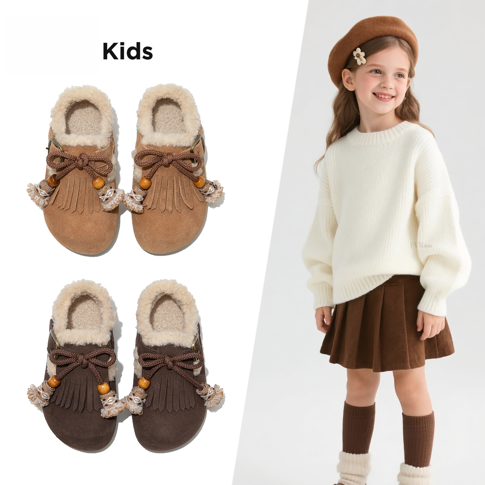 女童勃肯鞋洋气英伦保暖棉鞋