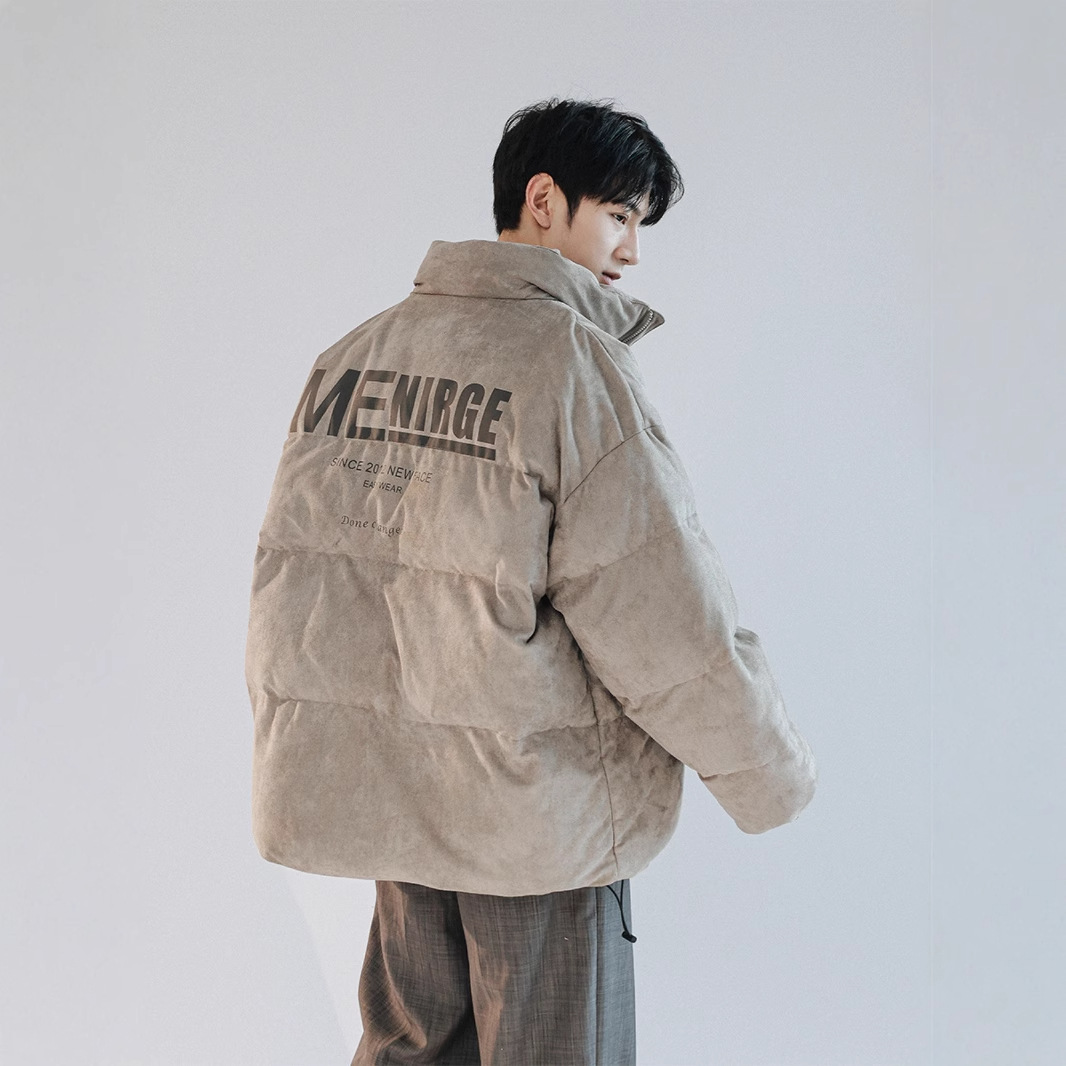 鹿皮绒棉服男款冬季加厚面包服美式复古棉衣外套保暖防寒羽绒