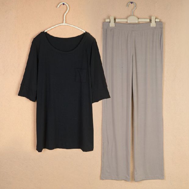 女装AIRism家居服套装女士睡衣长裤两件套铜氨丝宽松上衣女款2158
