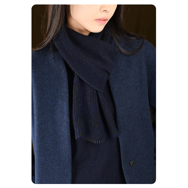 新定制款羊毛羊绒秋冬保暖百搭小长条围巾